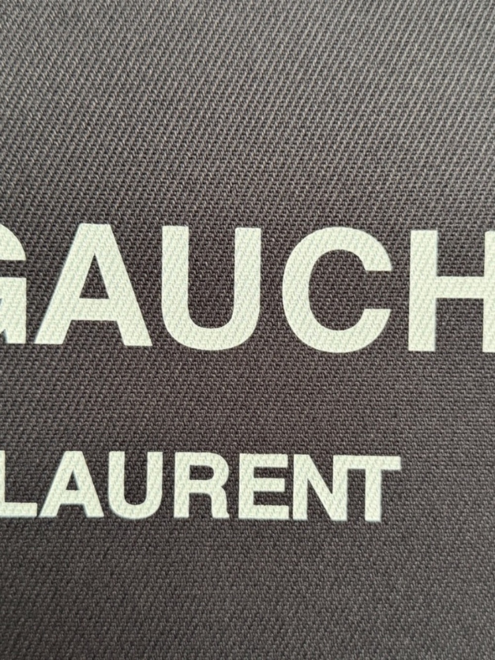 Saint Laurent YSL Rive Gauche Gray Canvas Logo Black Leather Tote Bag - Picture 15 of 16